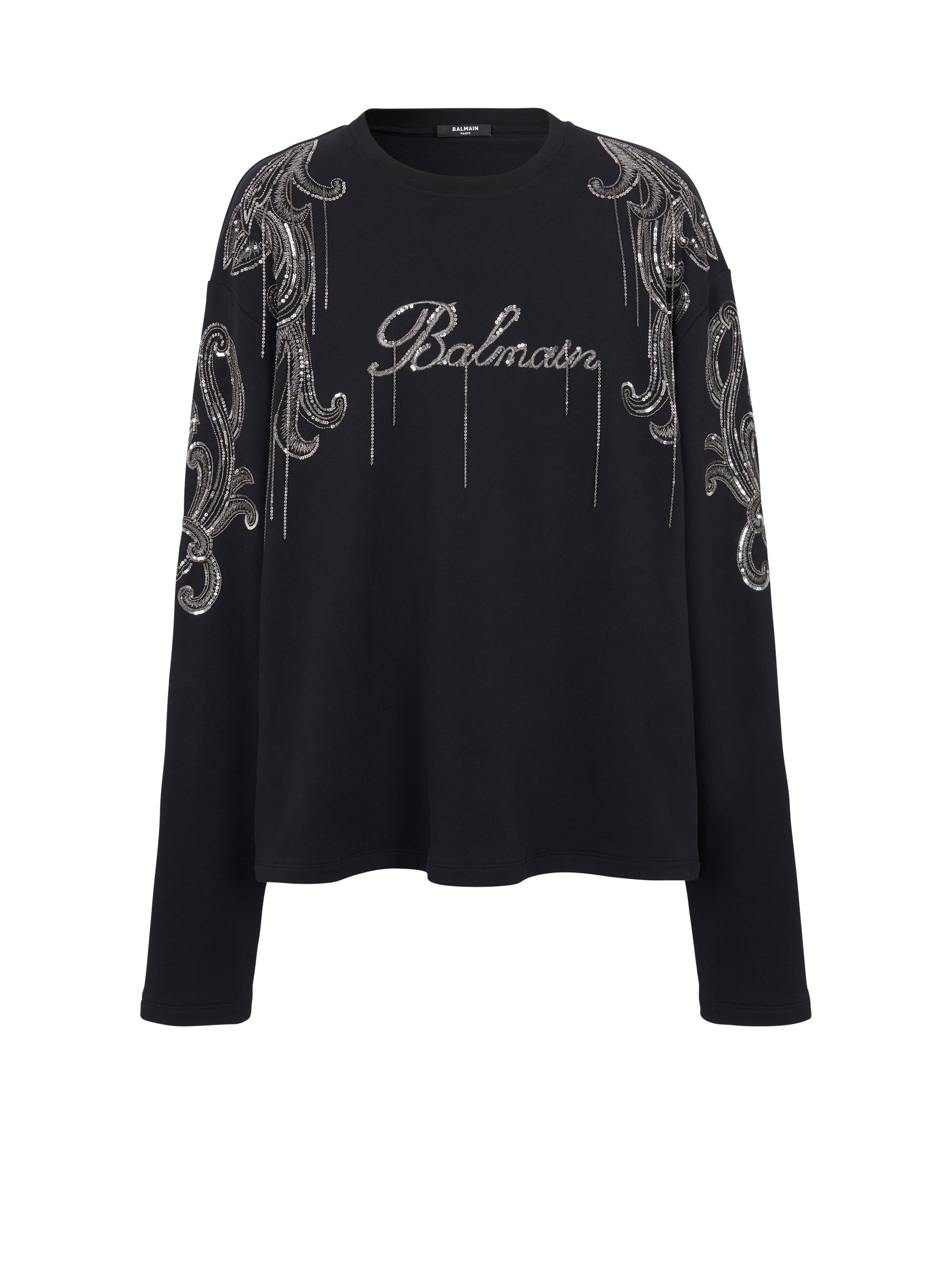 Balmain Signature chain embroidered sweater - 1