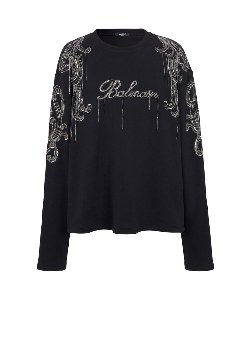 Balmain Signature chain embroidered sweater 1