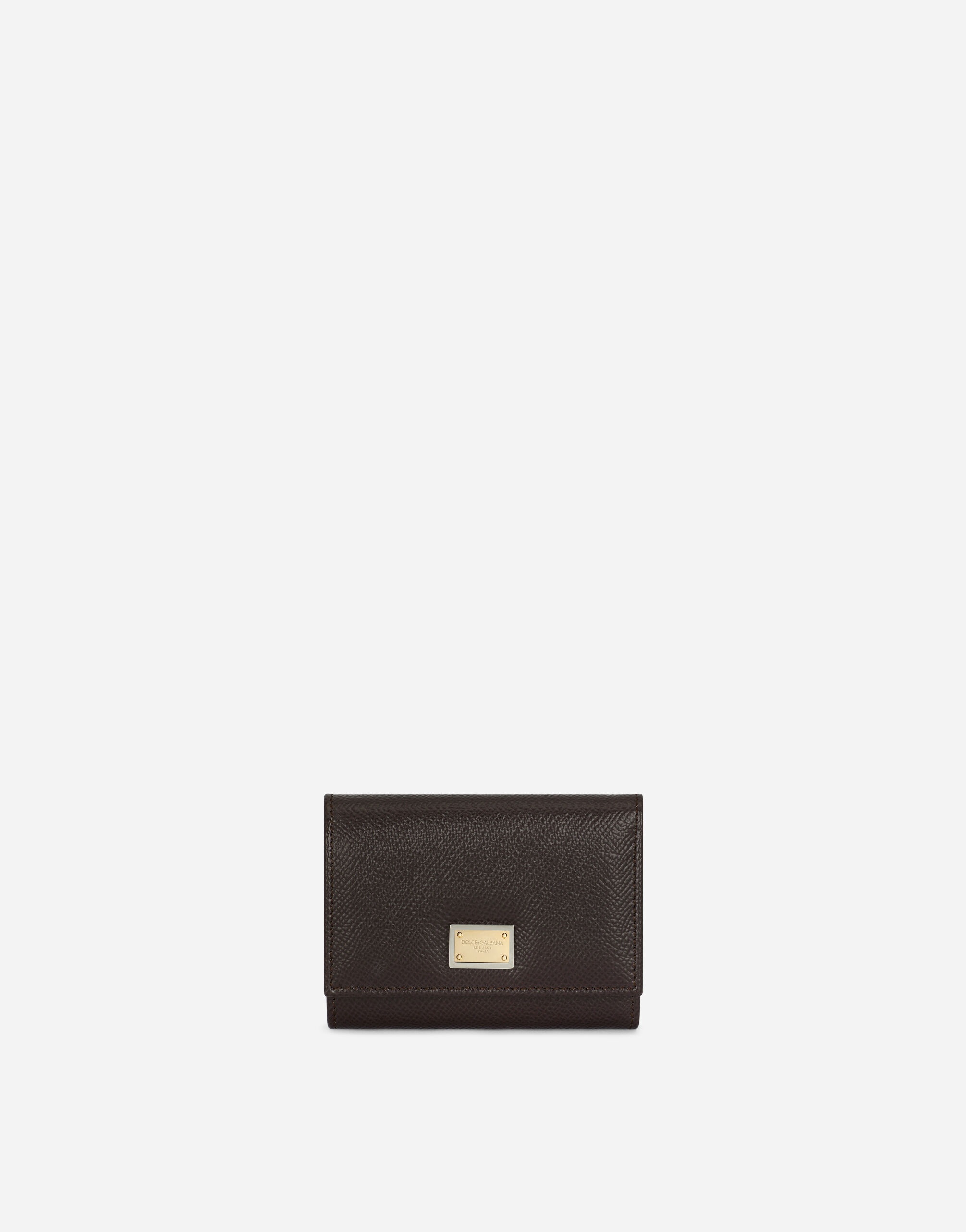Dauphine calfskin wallet with branded tag - 1