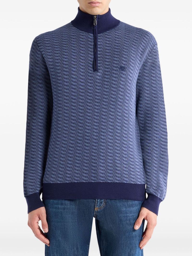 Etro jacquard zip embroidery sweater outlook