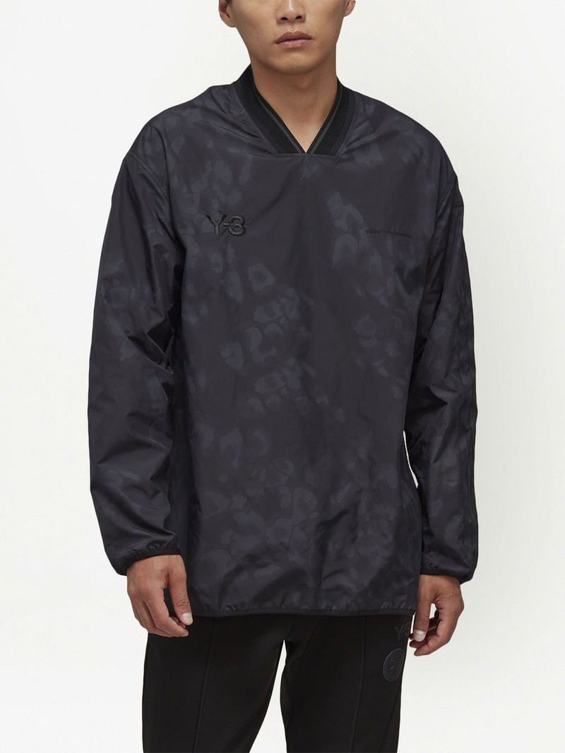 Y-3 leopard-print V-neck top outlook