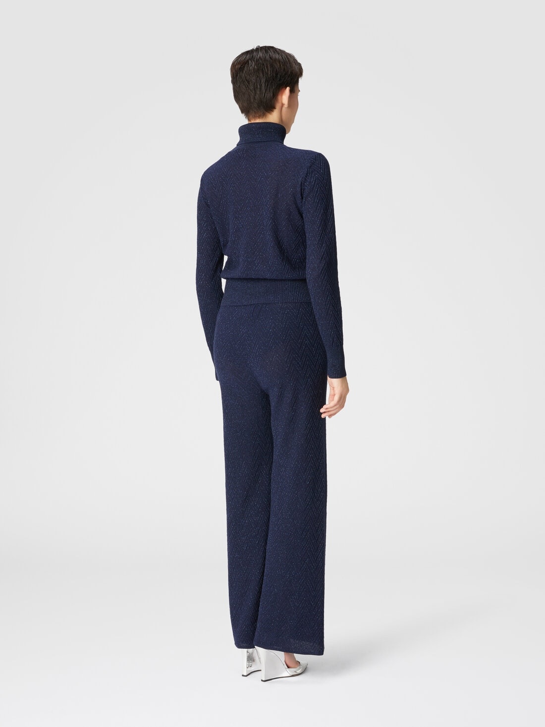Straight-leg jacquard trousers - 3