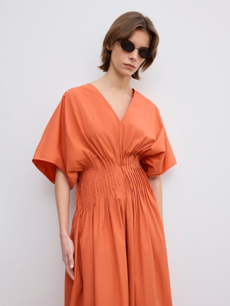 House of Dagmar Poplin v-neck dress outlook