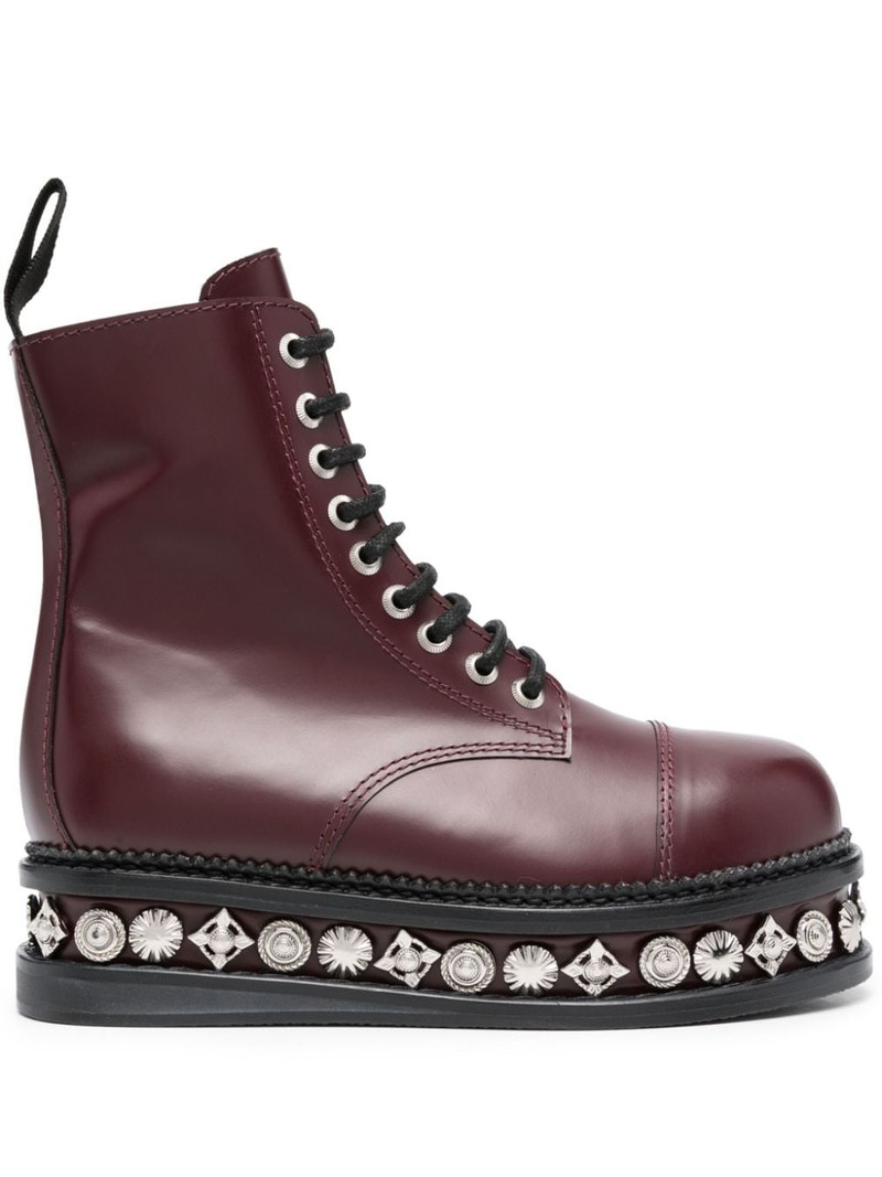 stud-embellished 가죽 부츠 1