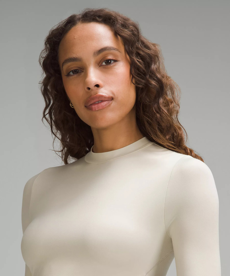 Wundermost Ultra-Soft Nulu Mockneck Super-Cropped Long-Sleeve Shirt 4