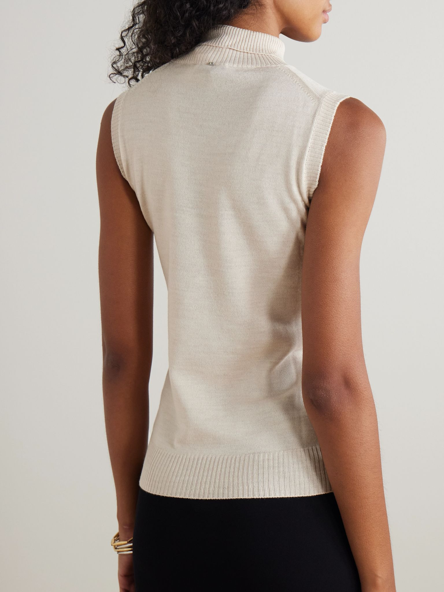 Vertigo wool turtleneck tank Ivory - 3