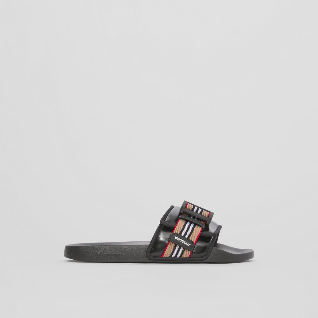 Icon Stripe Trim Coated Canvas Slides - 1