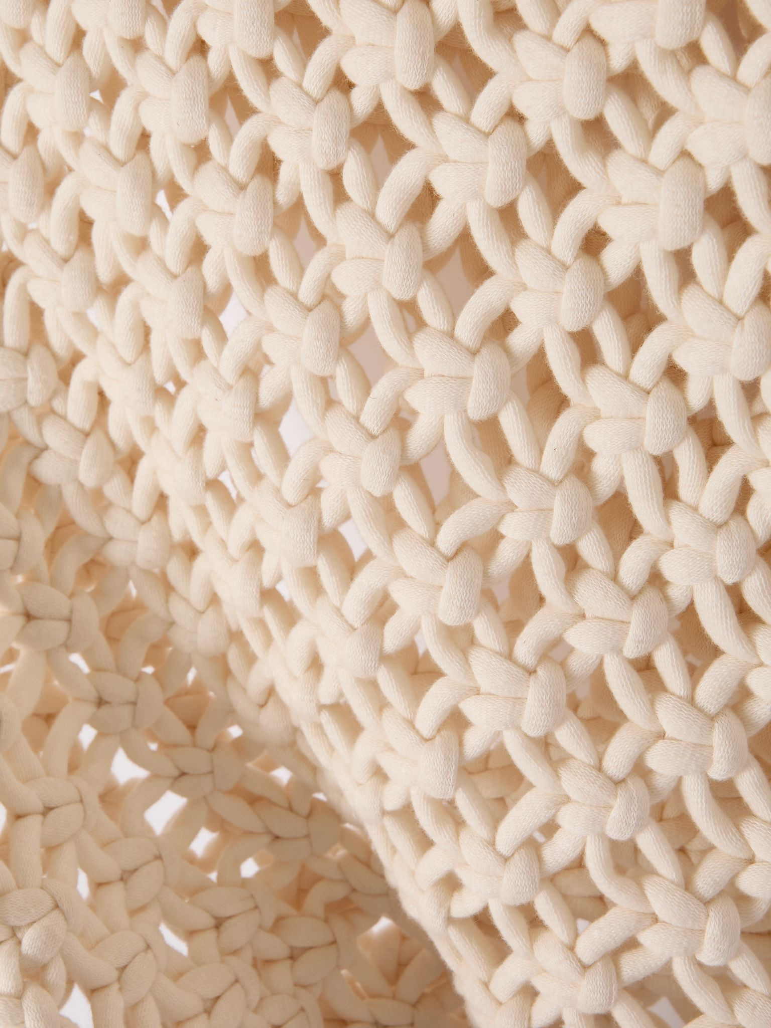 Cropped open-knit cotton-blend tank Neutral - 4