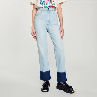 Sandro Faded jeans with contrasting cuffs outlook