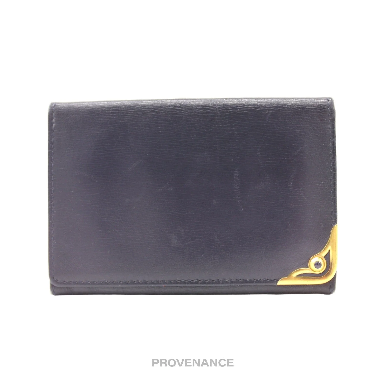 Cartier Saphir Cardholder Wallet - Navy Blue Leather - 1