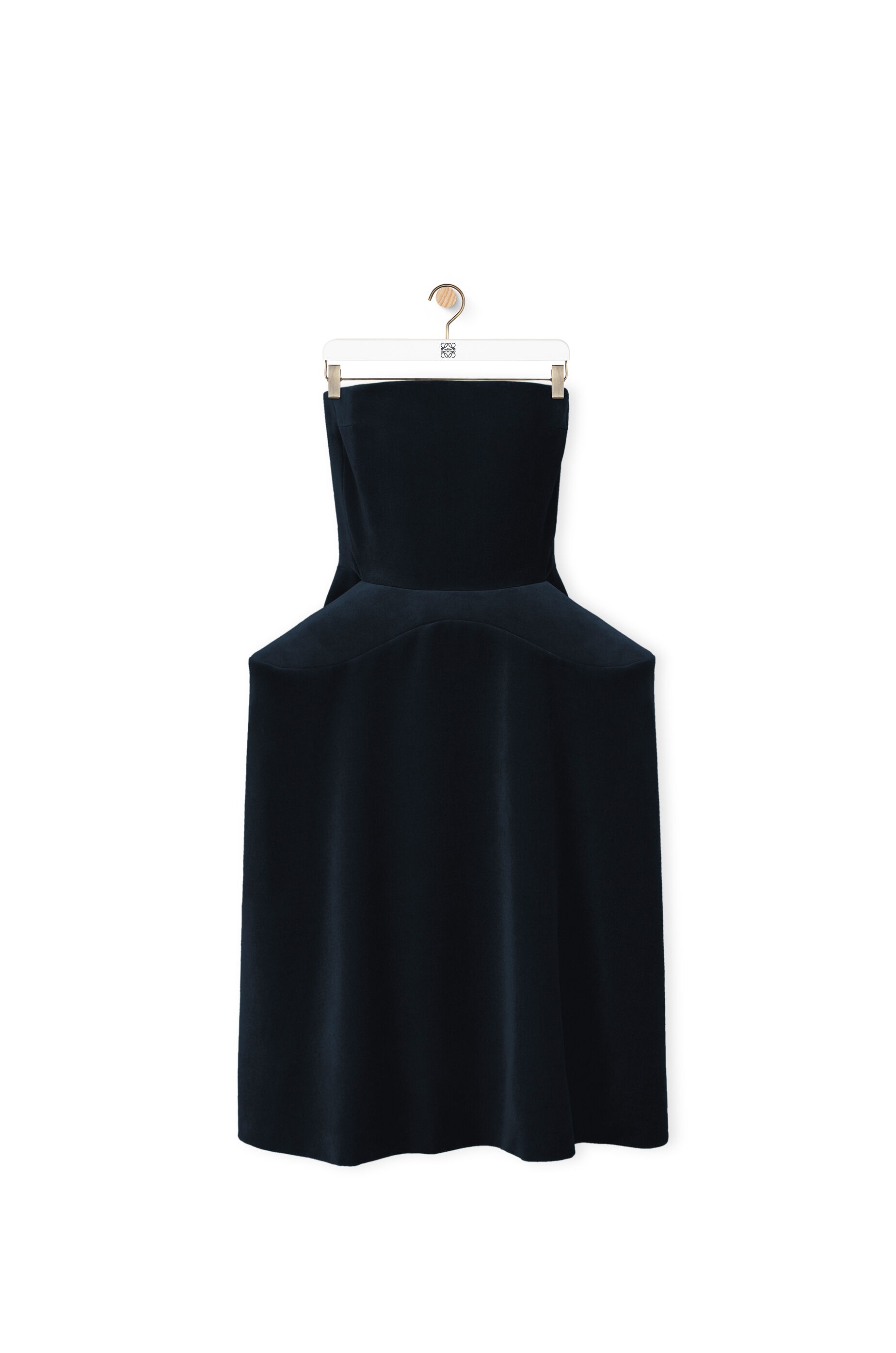 Peplum bustier dress in cotton velvet - 1
