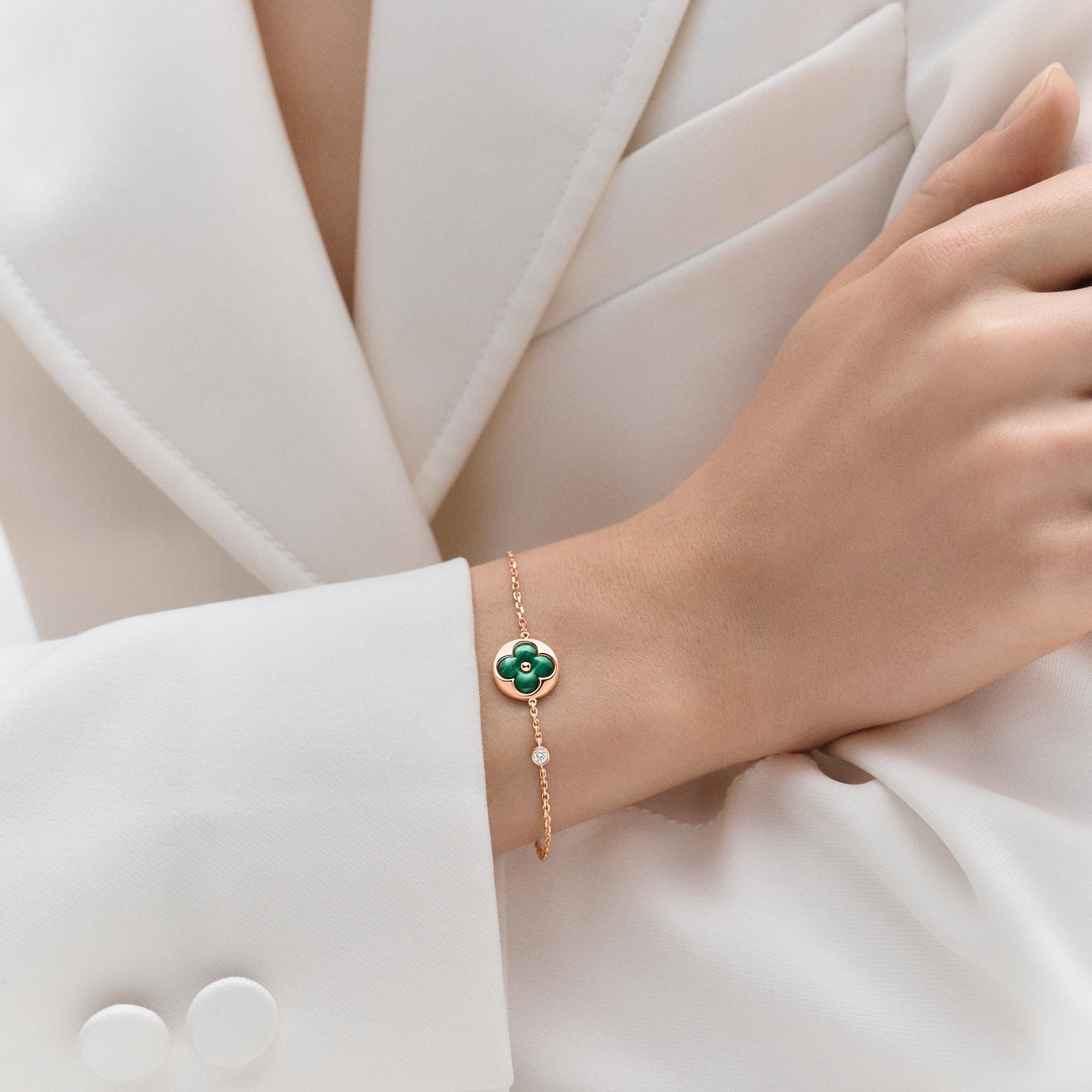 COLOR BLOSSOM BB SUN BRACELET, PINK GOLD, MALACHITE AND DIAMOND - 2