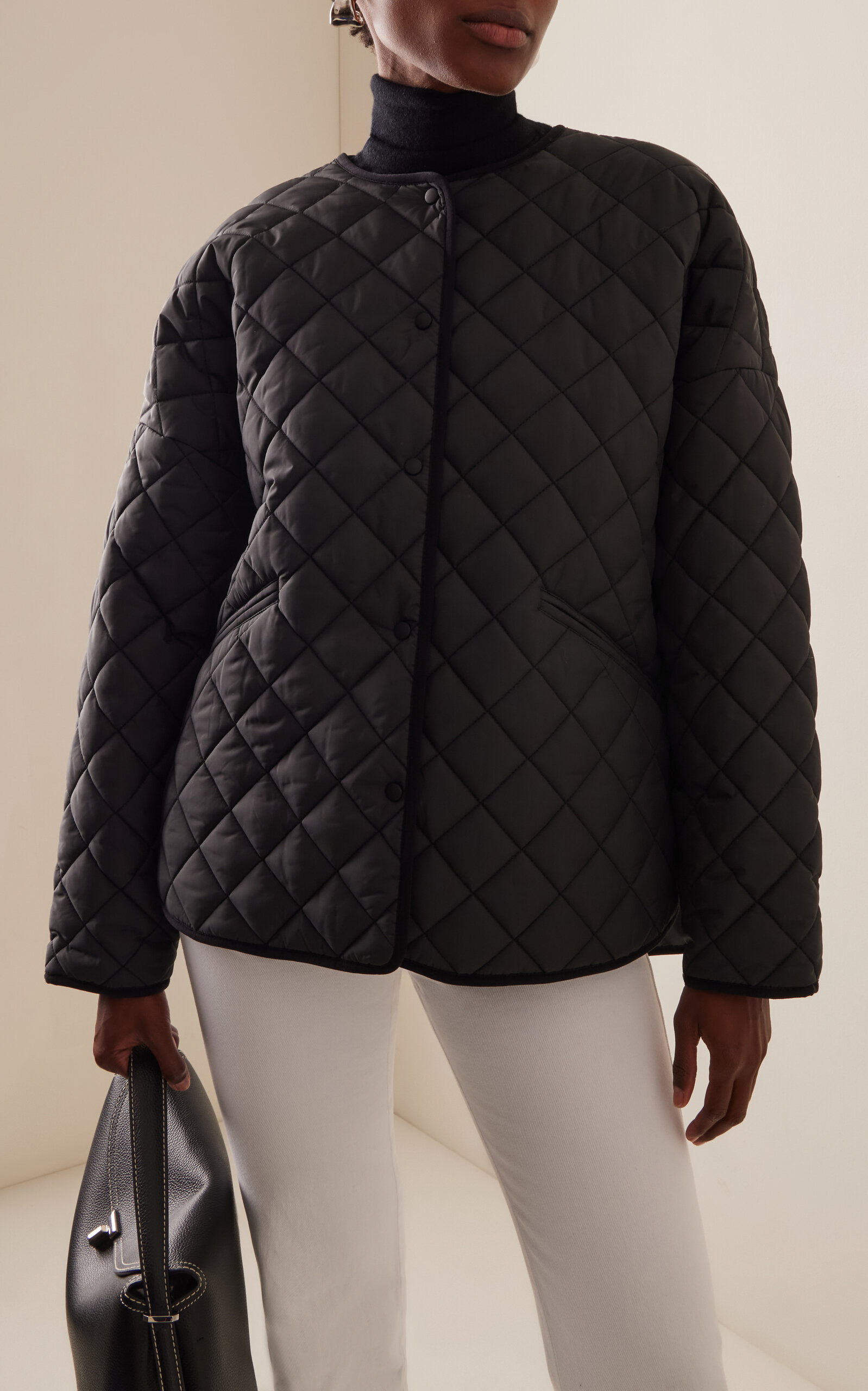 Oversized Quilted Jacket black - 3