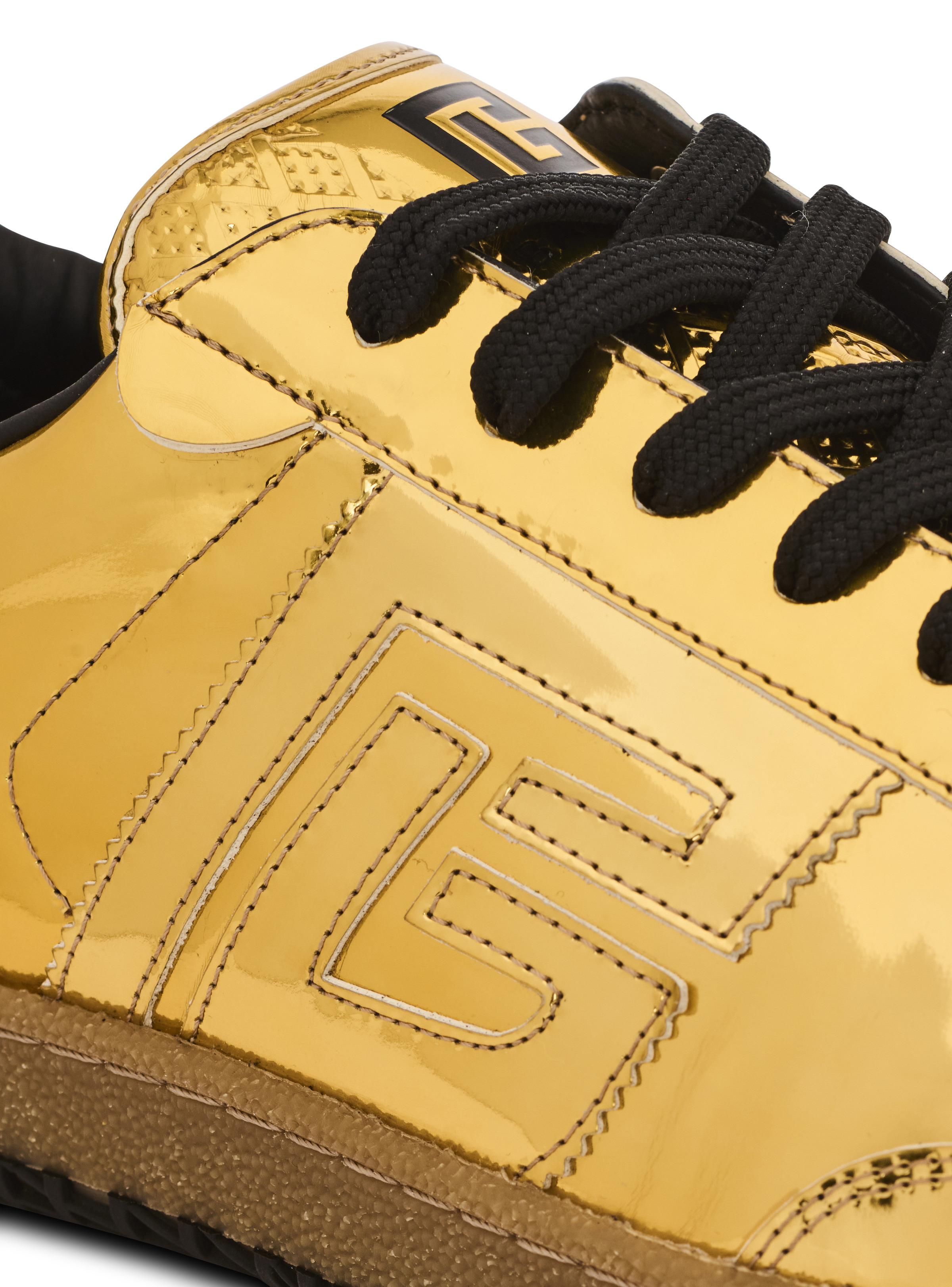 Balmain Swan trainers in mirror-effect leather - 8