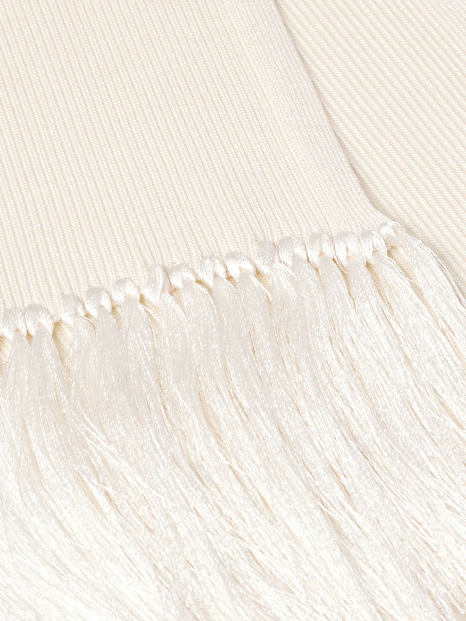 Tasselled Ribbed Silk-Blend Scarf - 3
