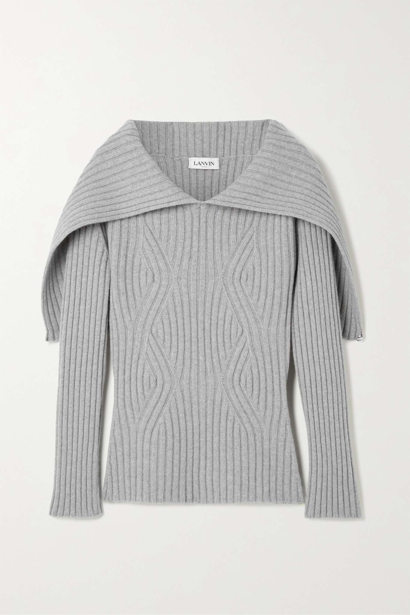 Ribbed wool and cashmere-blend sweater - 1