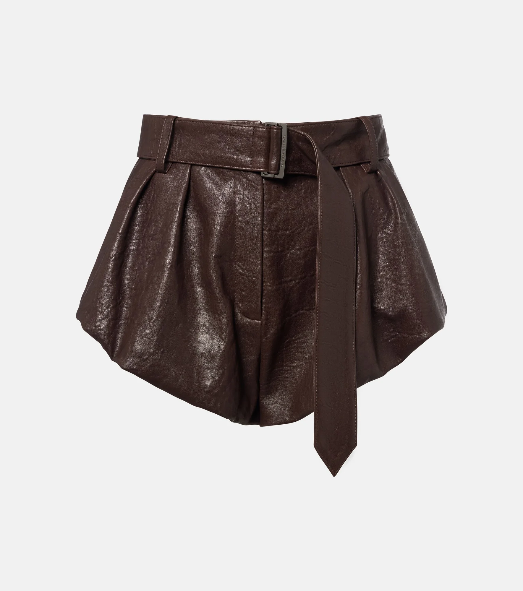 Belted leather shorts - 1