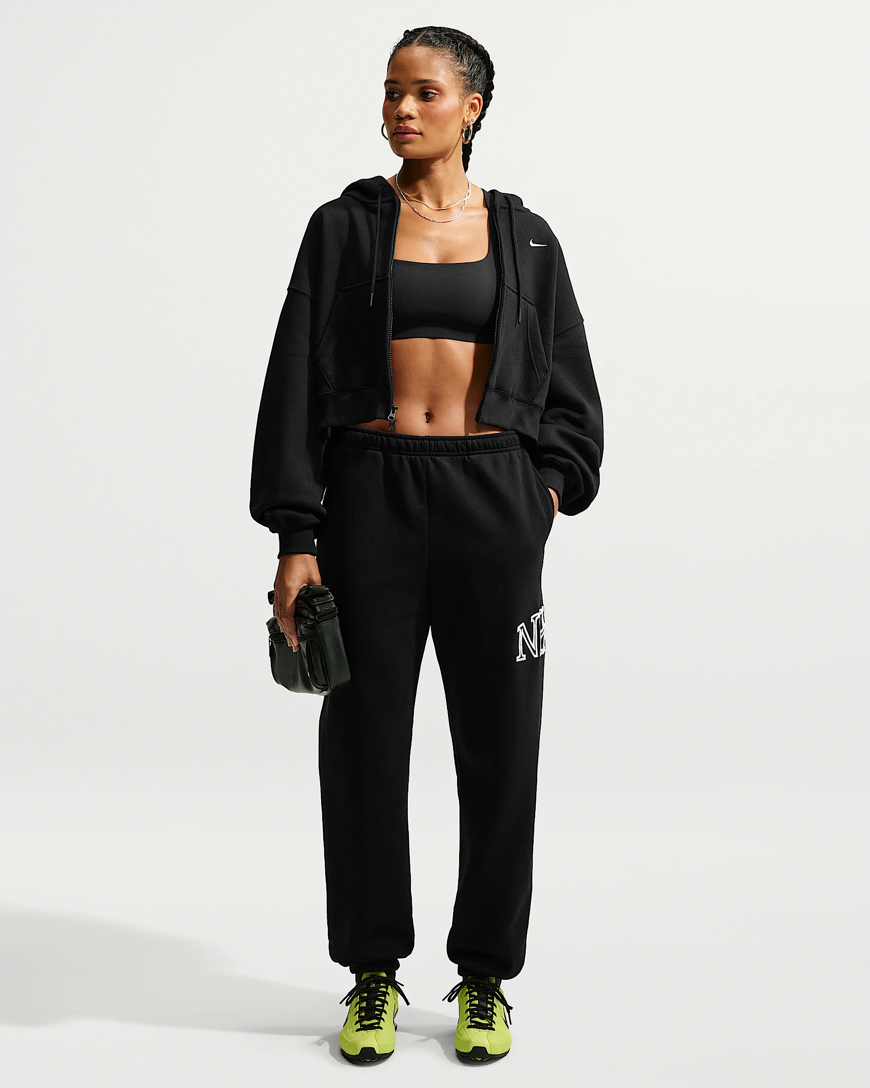 Nike Studio Fleece Medium Weight Women's Oversized Cuffed Logo Pants - 1