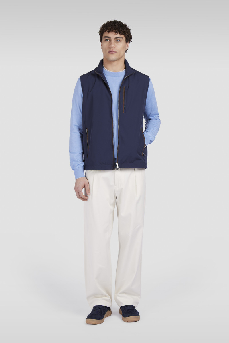 Paul & Shark CREW NECK SWEATER IN COTTON AND CASHMERE WITH LEATHER TRIMS outlook
