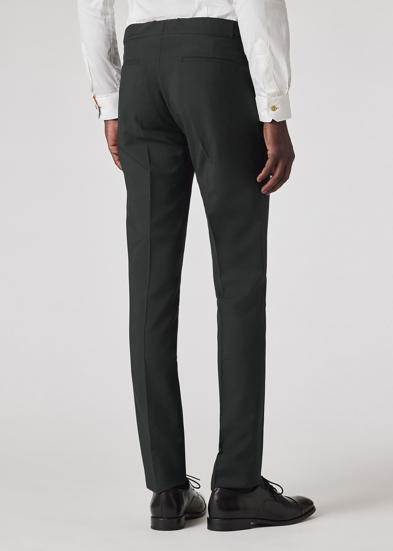 Slim-Fit Dark Green Wool-Mohair Evening Trousers 5
