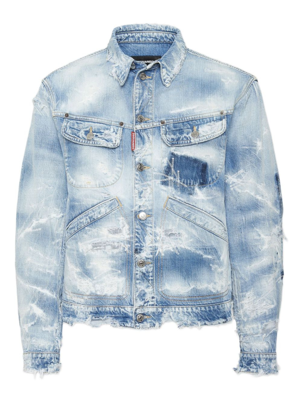 distressed denim jacket - 1