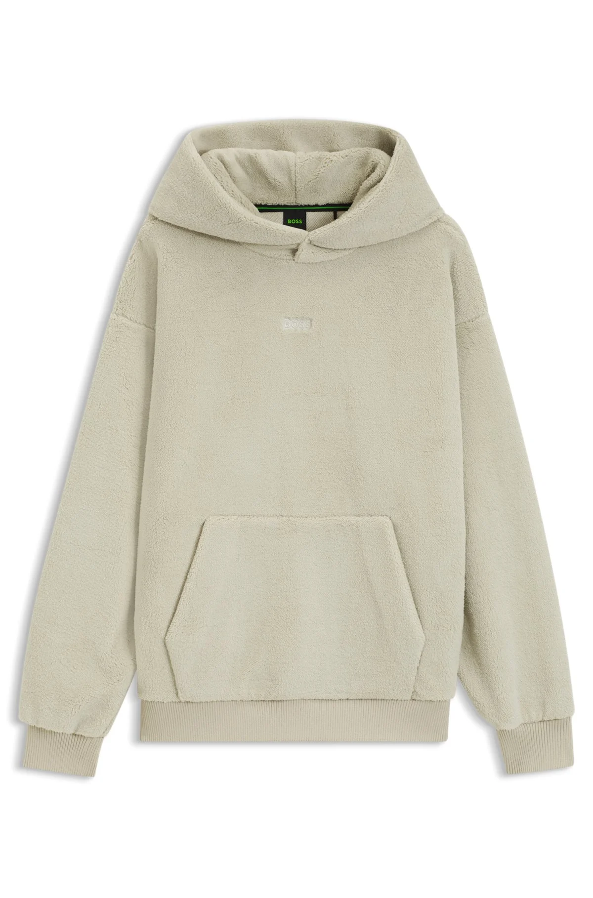 TEDDY-FLEECE HOODIE WITH EMBROIDERED LOGO - 1