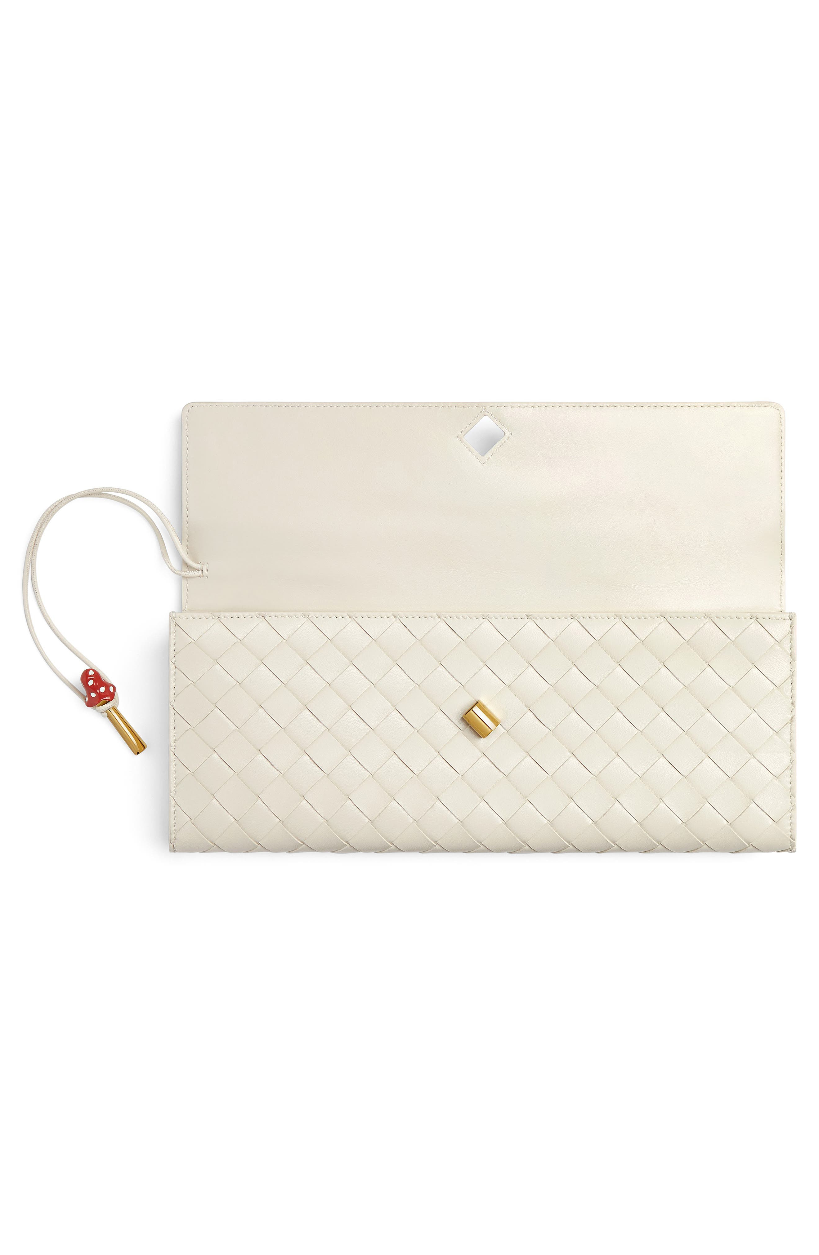Bottega Veneta Long Andiamo Mushroom Leather East/West Clutch in Sea Salt/Mushroom-Mb at Nordstrom - 3