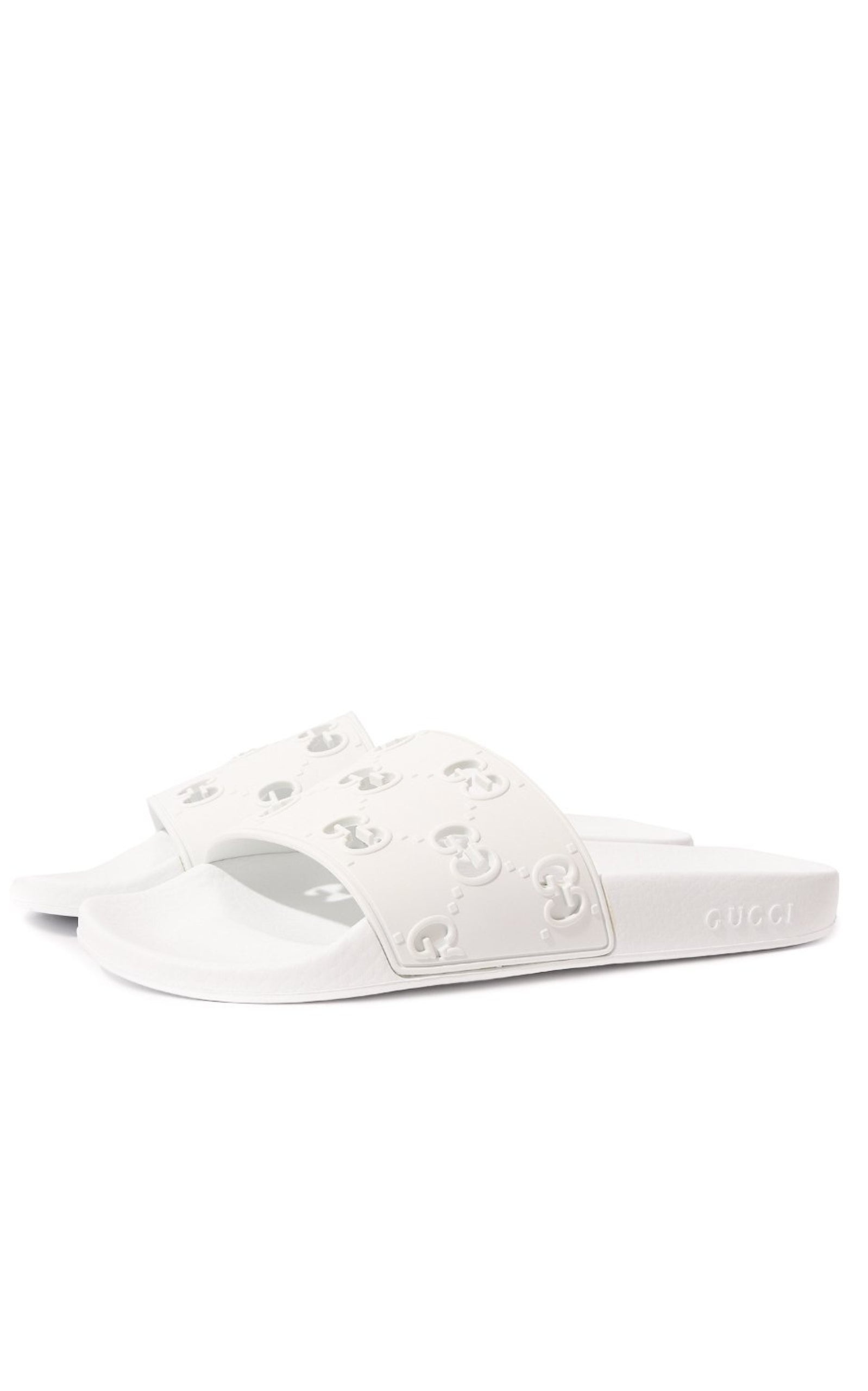 White GG Slide Sandal - 3