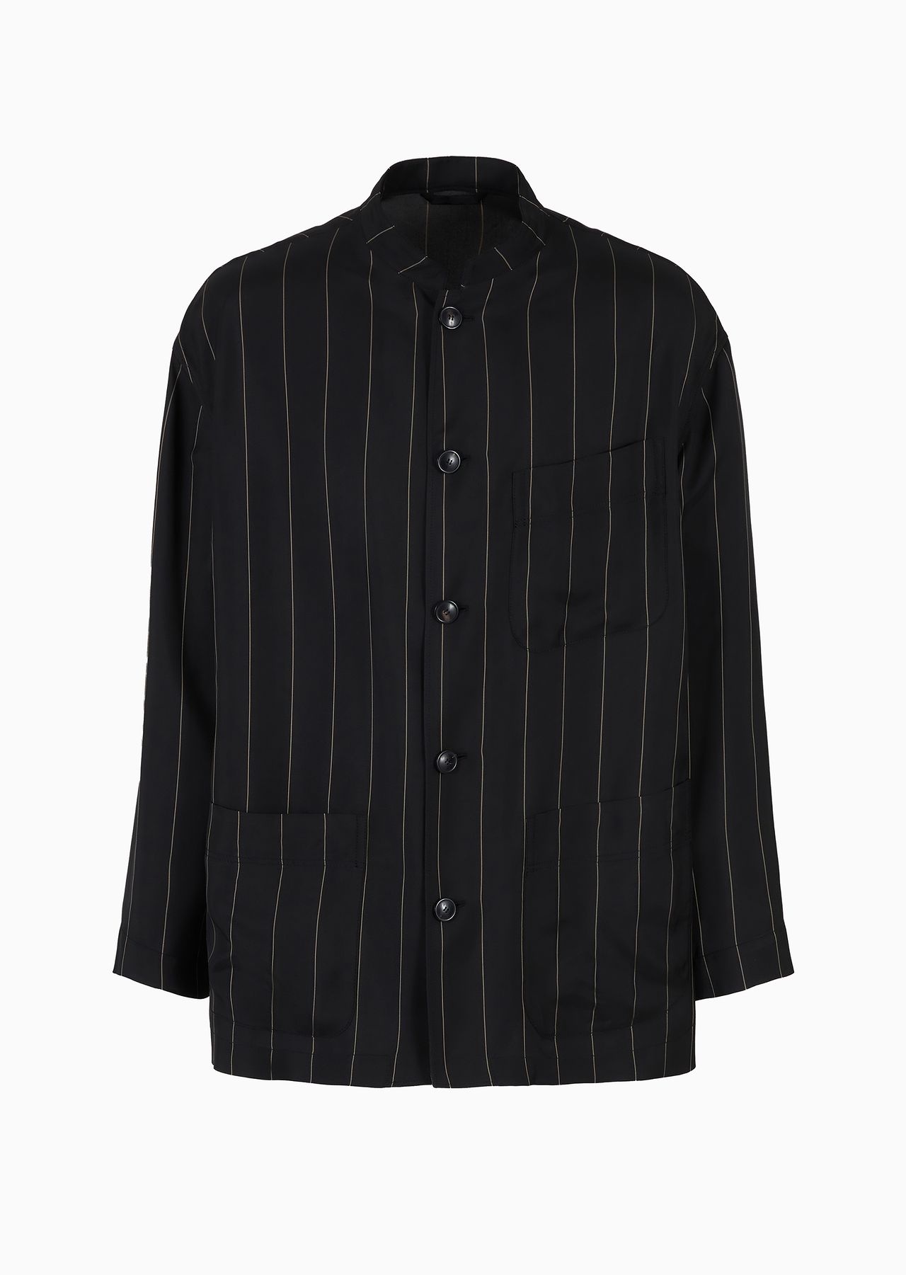 Single-breasted jacket in pinstriped viscose - 1