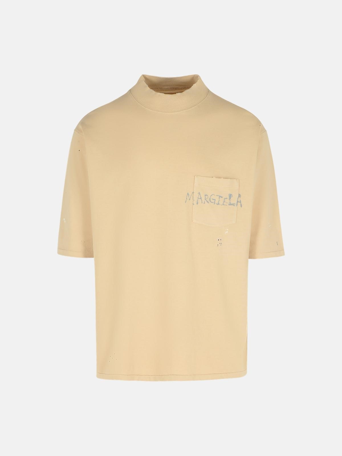 BEIGE COTTON T-SHIRT - 1