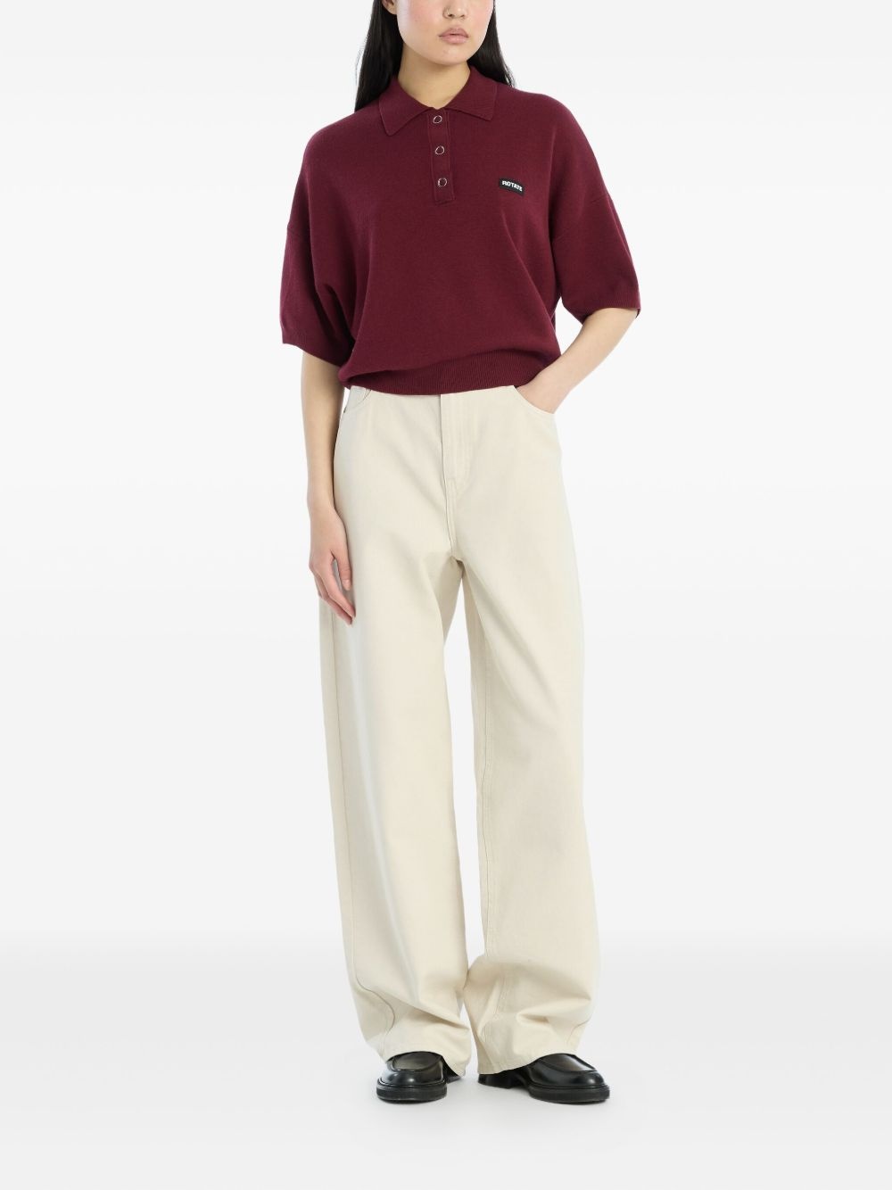 logo-patch polo top - 2