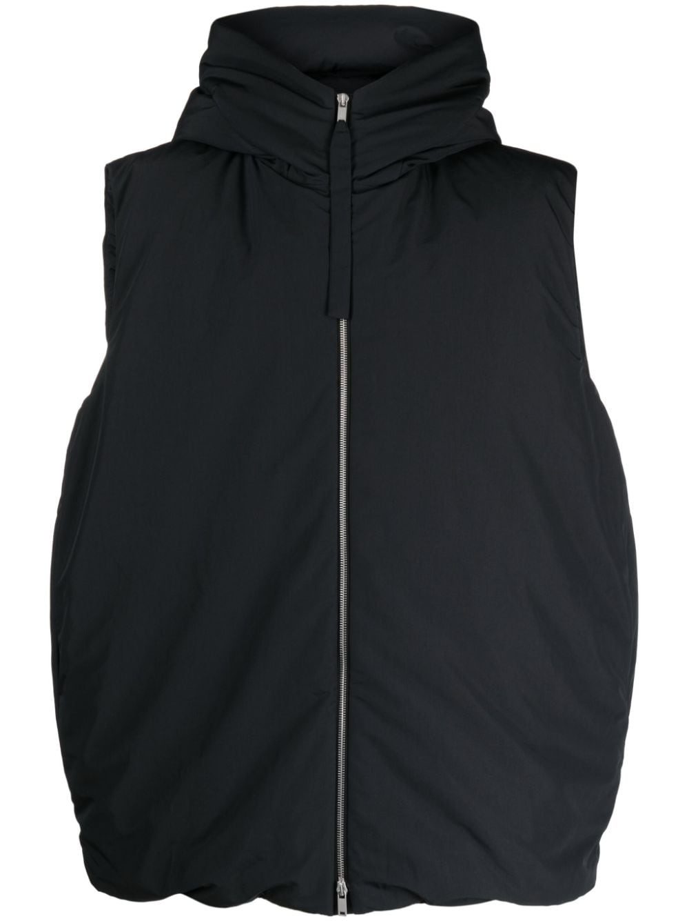 hooded feather-down cotton gilet - 1