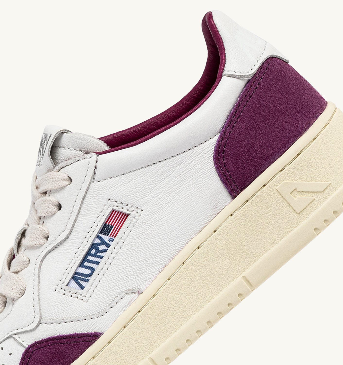 MEDALIST LOW SNEAKERS IN WHITE AND PURPLE LEATHER AND SUEDE - 6