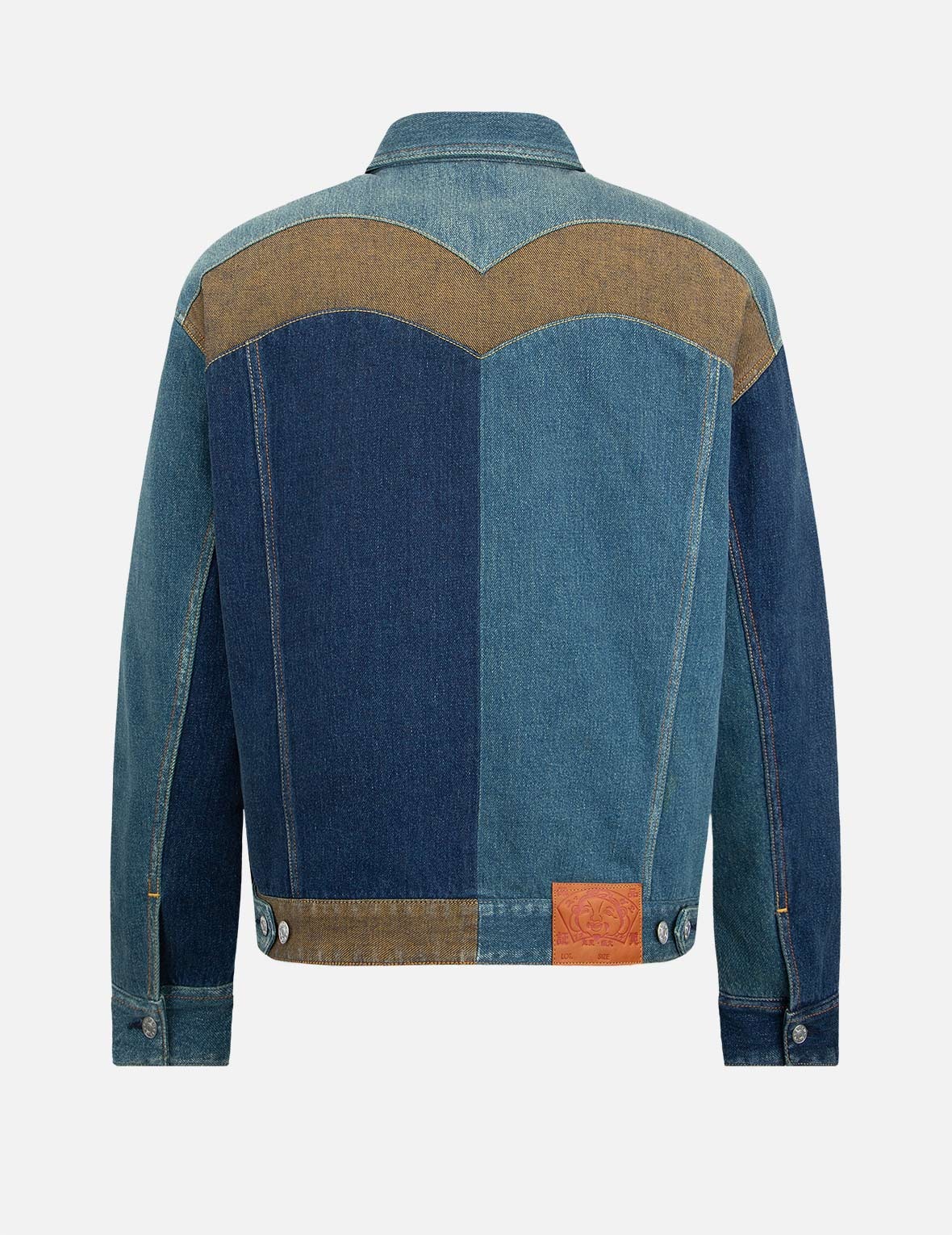 Deconstruction Fabric Blocking Denim Jacket - 2