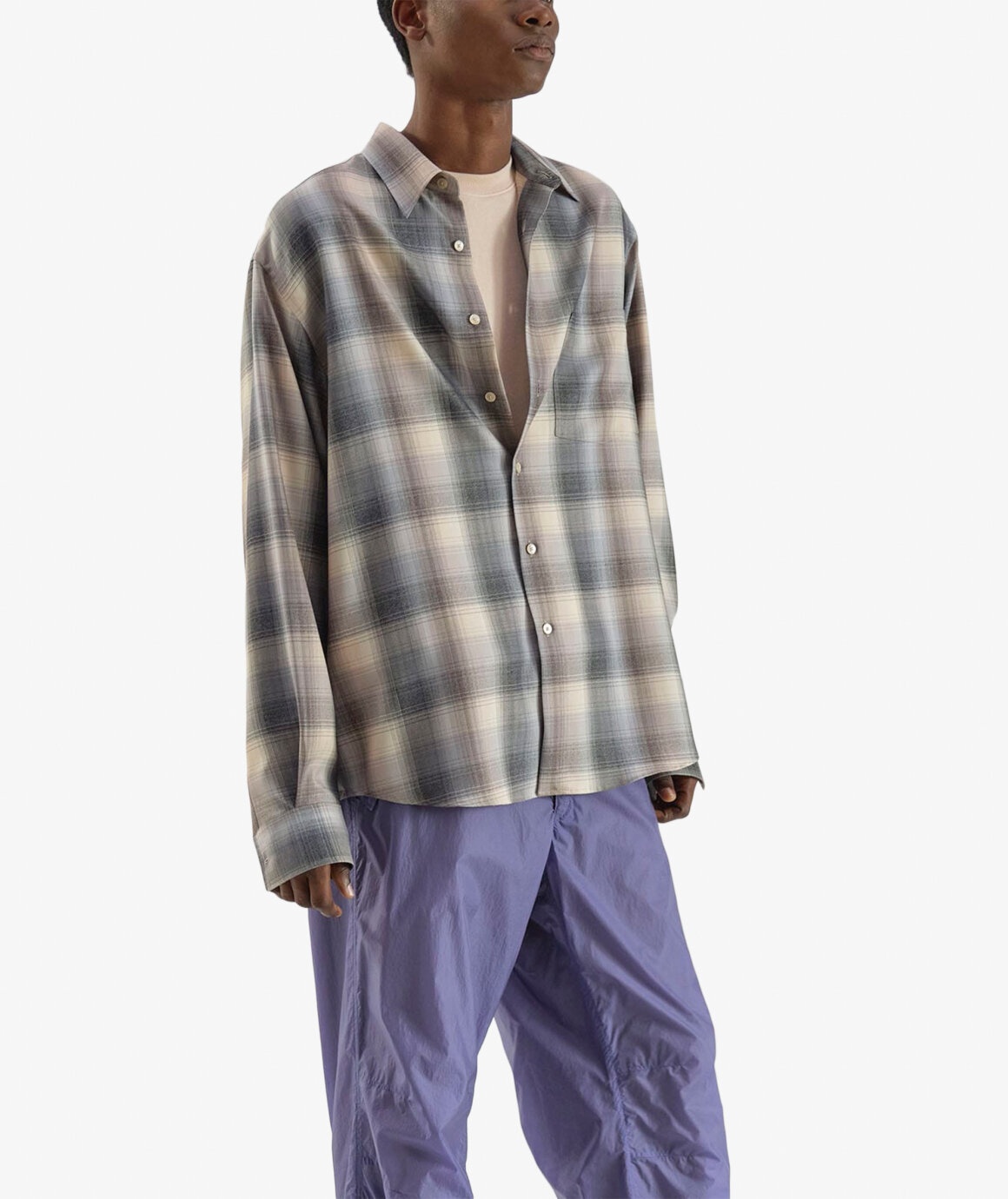 AURALEE Super Light Wool Check Shirt | REVERSIBLE