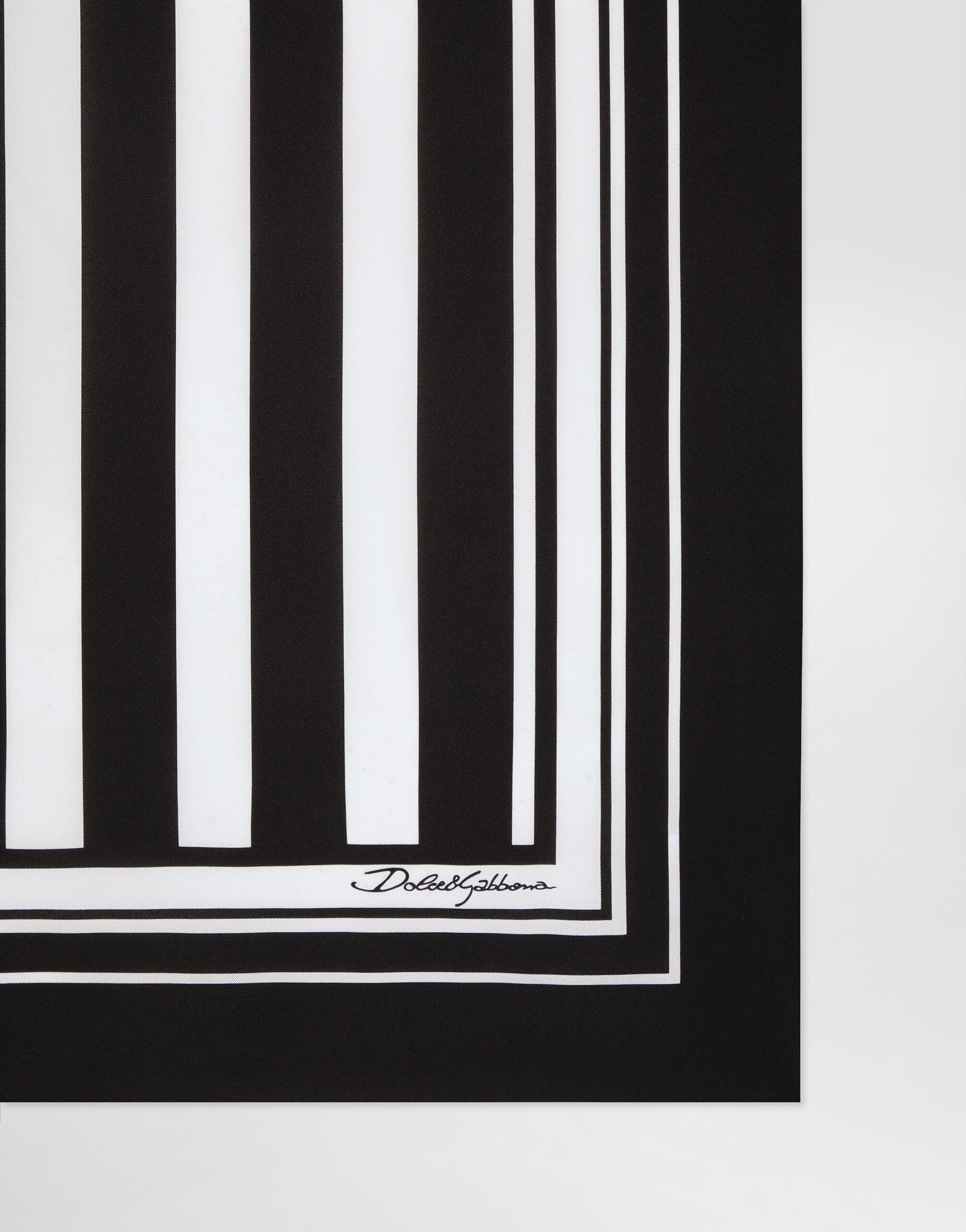 Striped-print silk twill foulard (90 x 90) - 2