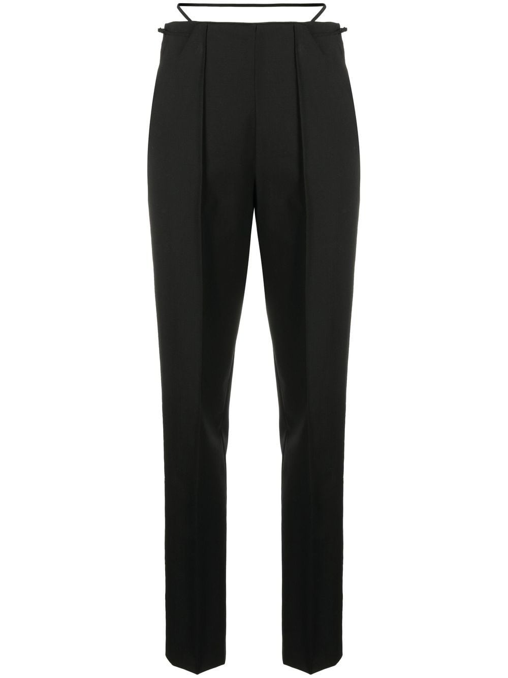 high-waisted straight leg trousers - 1