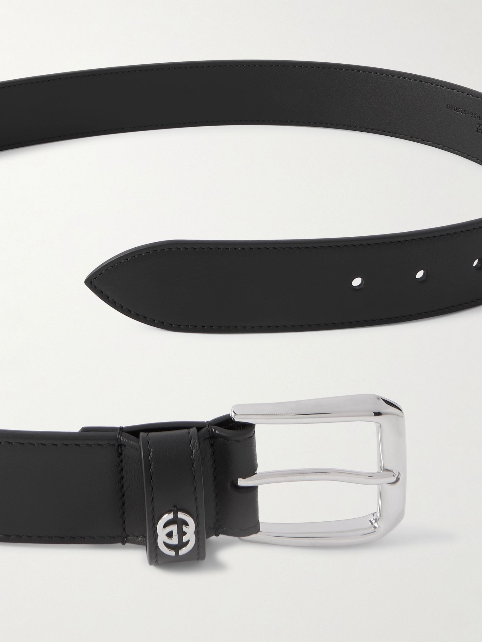 3.5cm Logo-Embellished Leather Belt Black - 2