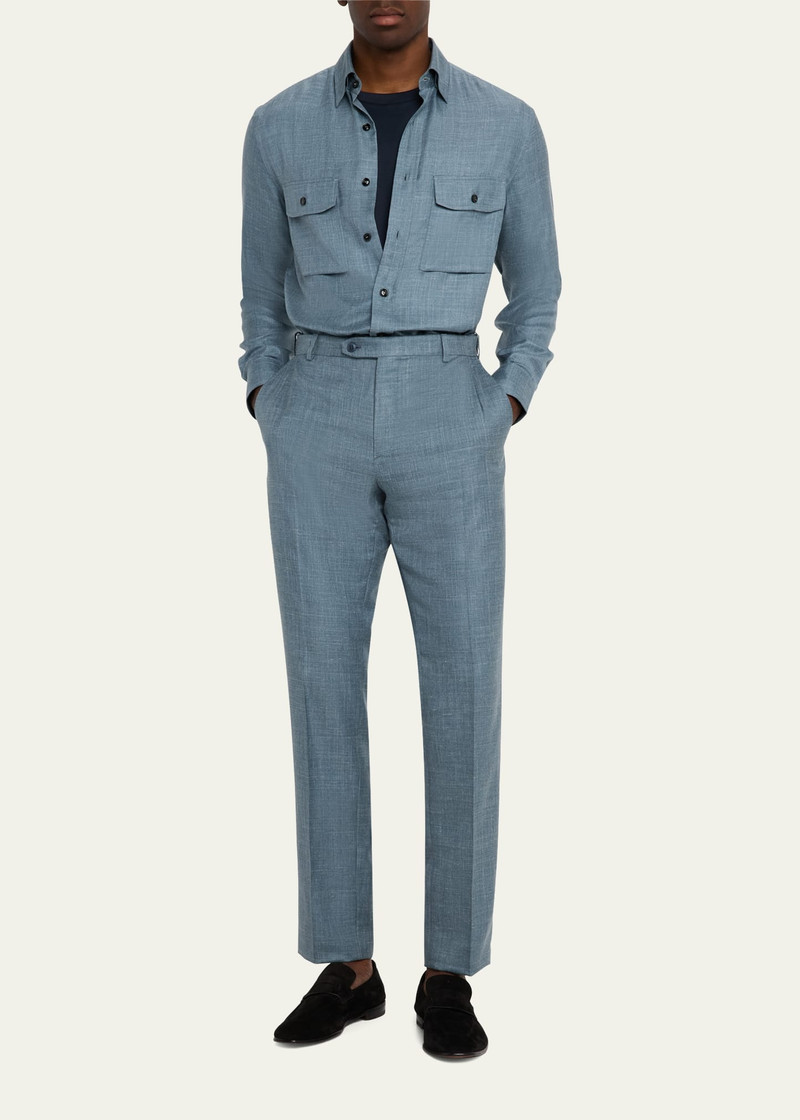 Brioni Men's Silk, Cashmere and Linen Military Shirt outlook