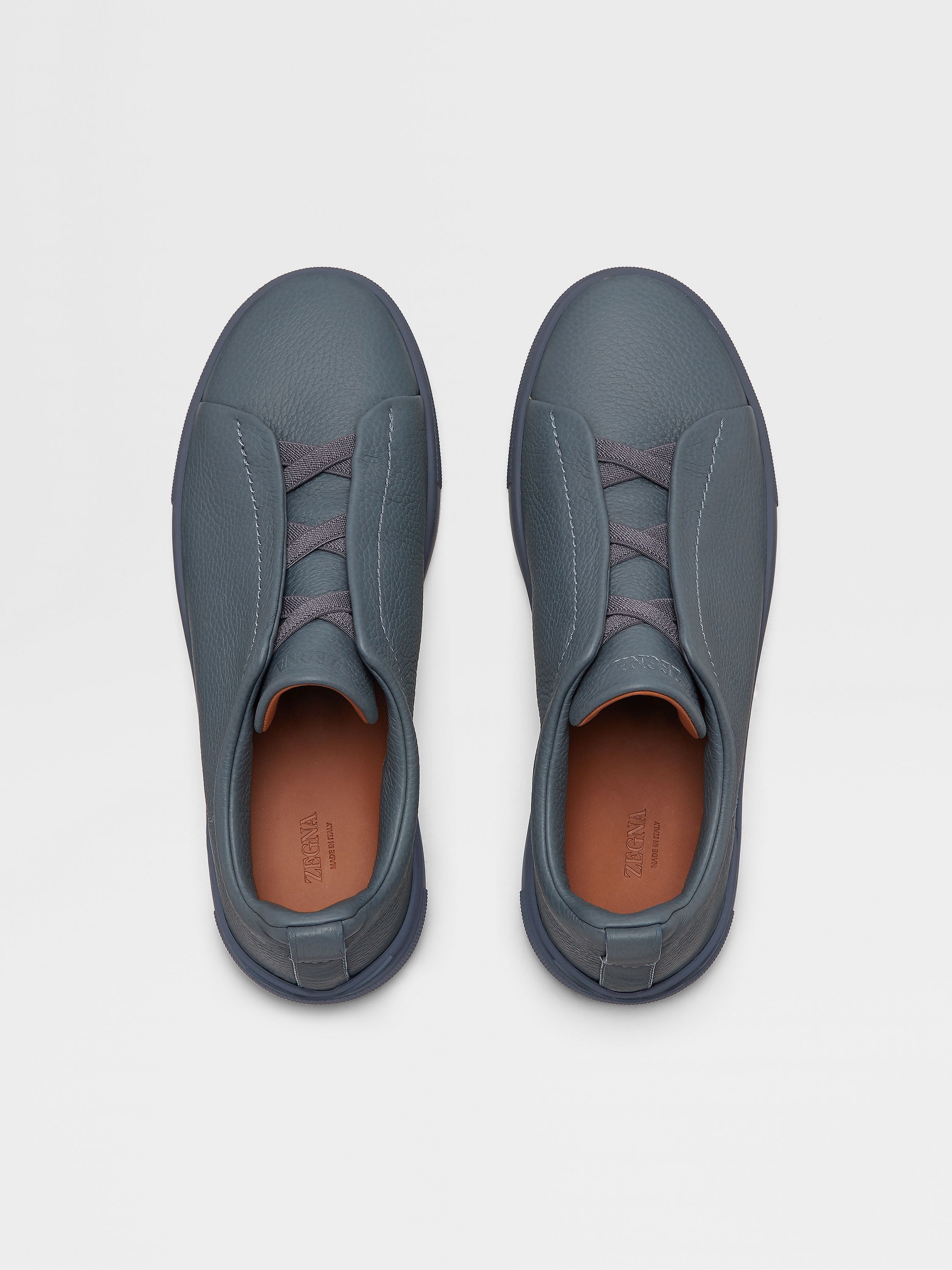 AVIO BLUE DEERSKIN TRIPLE STITCH™ SNEAKERS - 3