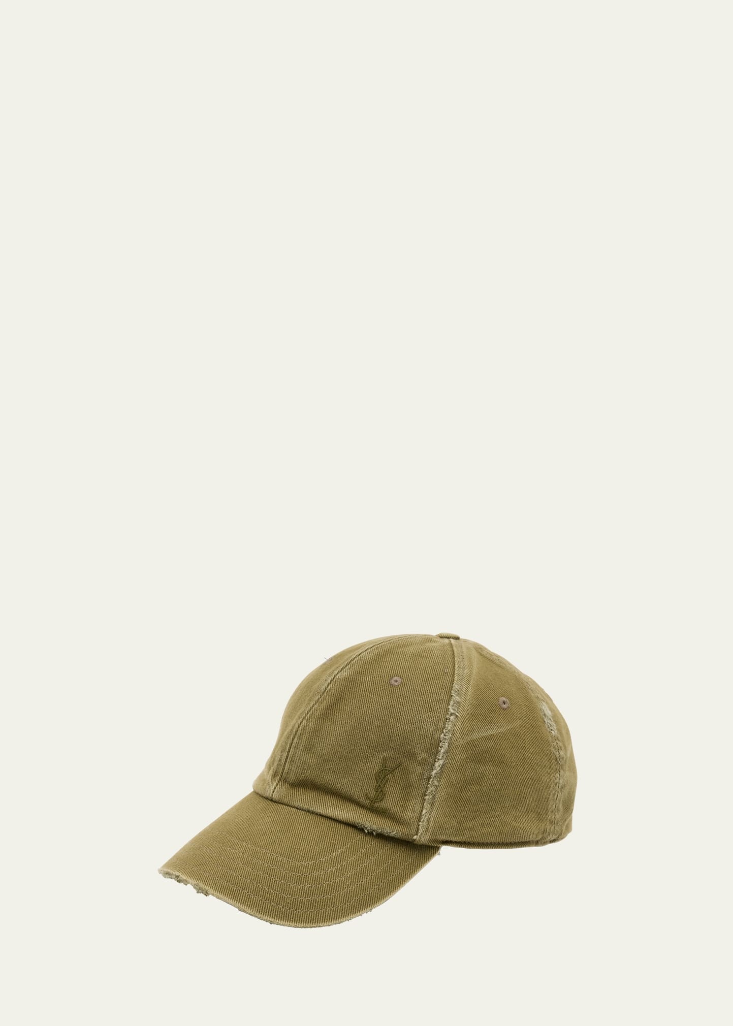 YSL Washed Denim Baseball Hat - 1