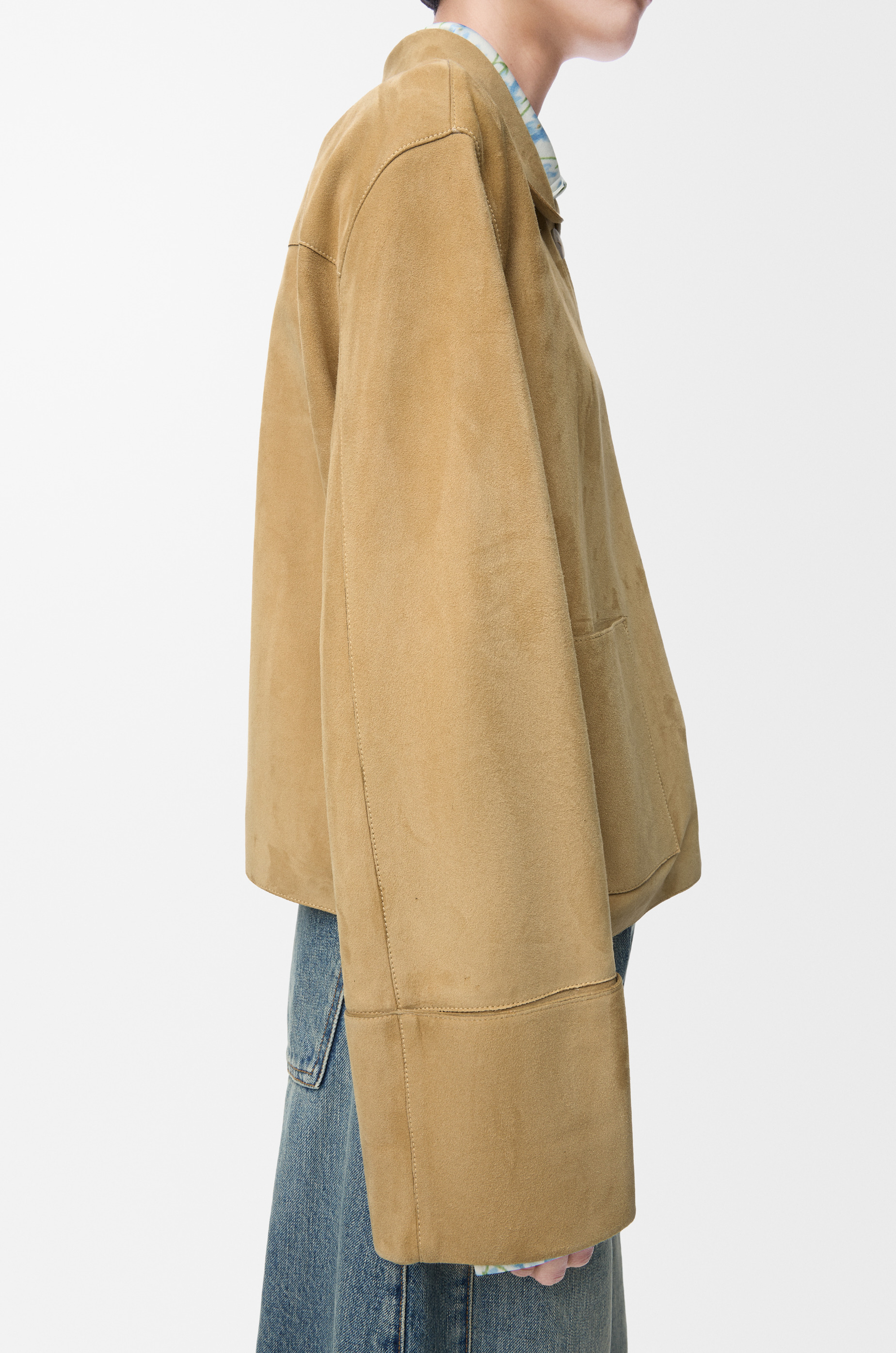 Turn-up jacket in suede lambskin - 5