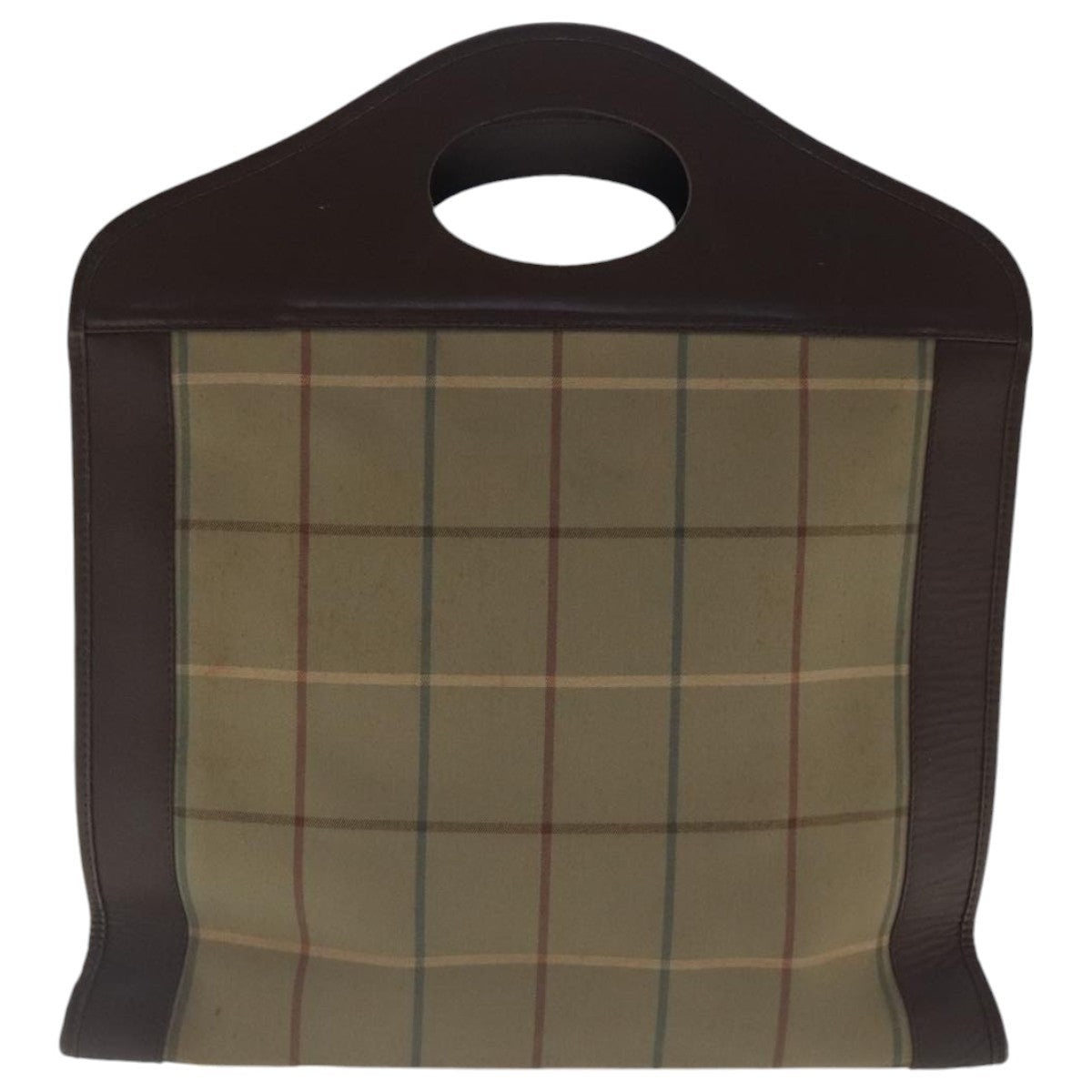 Burberry Nova Check Hand Bag Canvas Leather Brown - 3