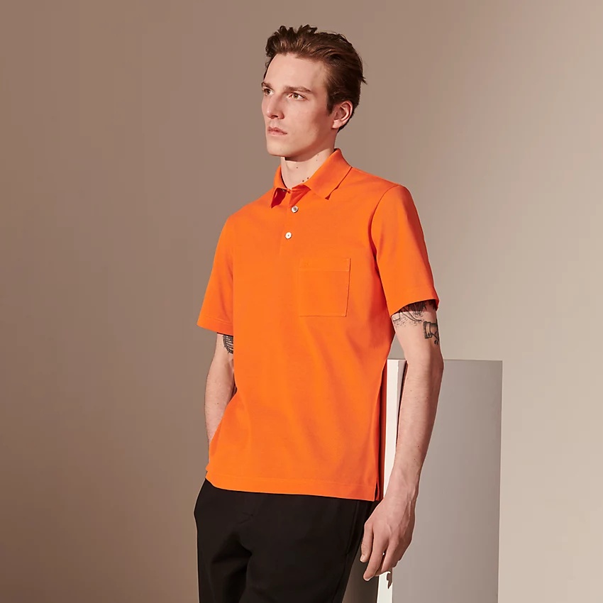 H embroidered buttoned polo shirt - 2