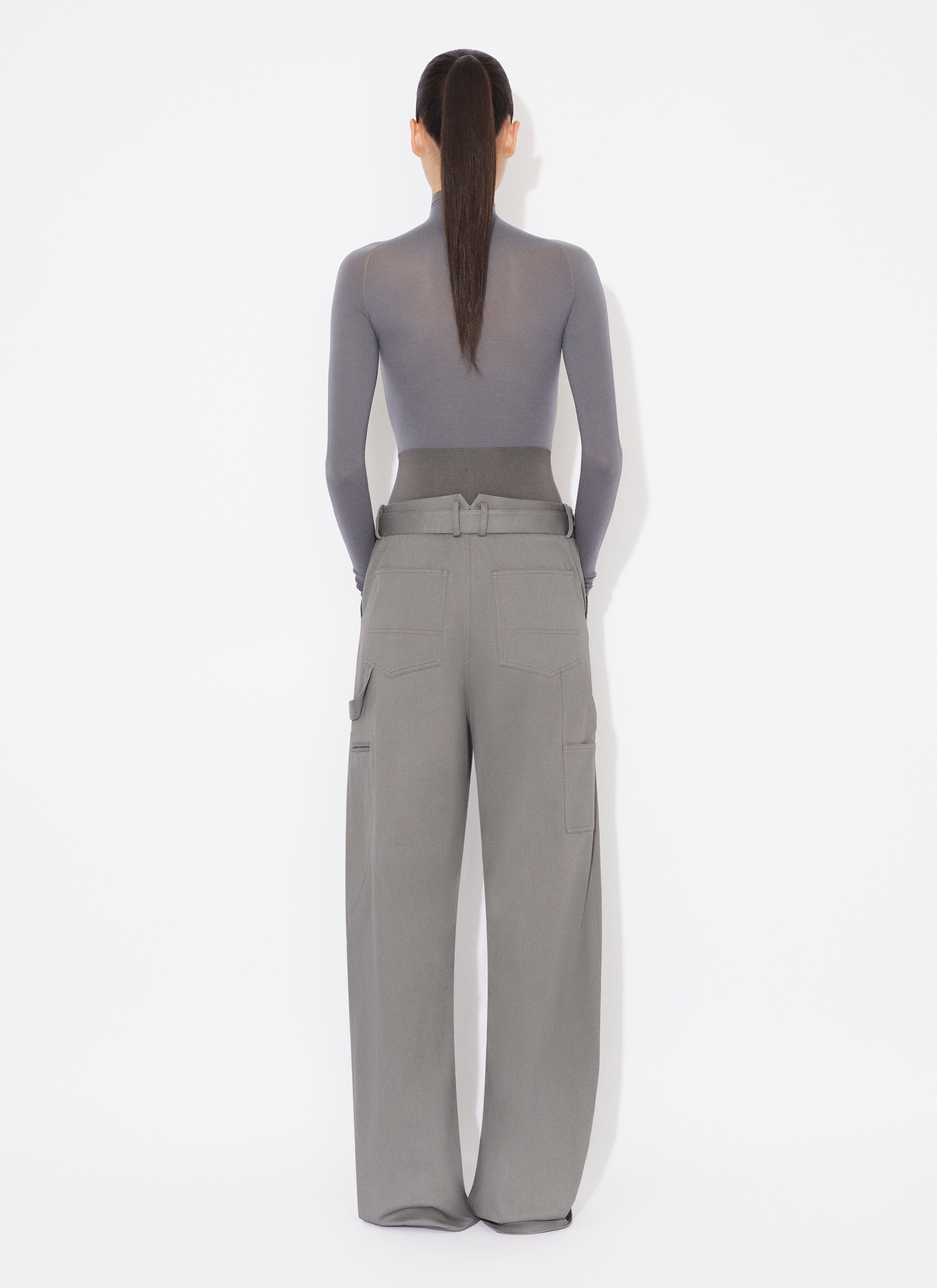 パンツ Alaia Rounded Cargo Trousers ALAÏA TAN CARGO TROUSERS WITH KNIT BAND |ALAÏA US