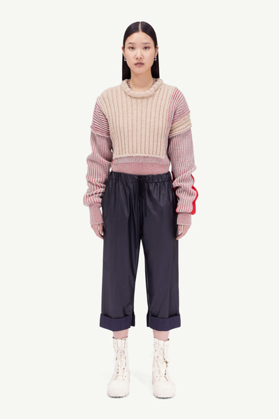 MM6 Maison Margiela Faux leather cropped trousers outlook