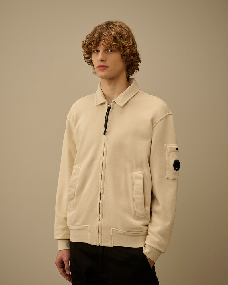 Cotton Diagonal Fleece Zip Lens Sweatshirt 3