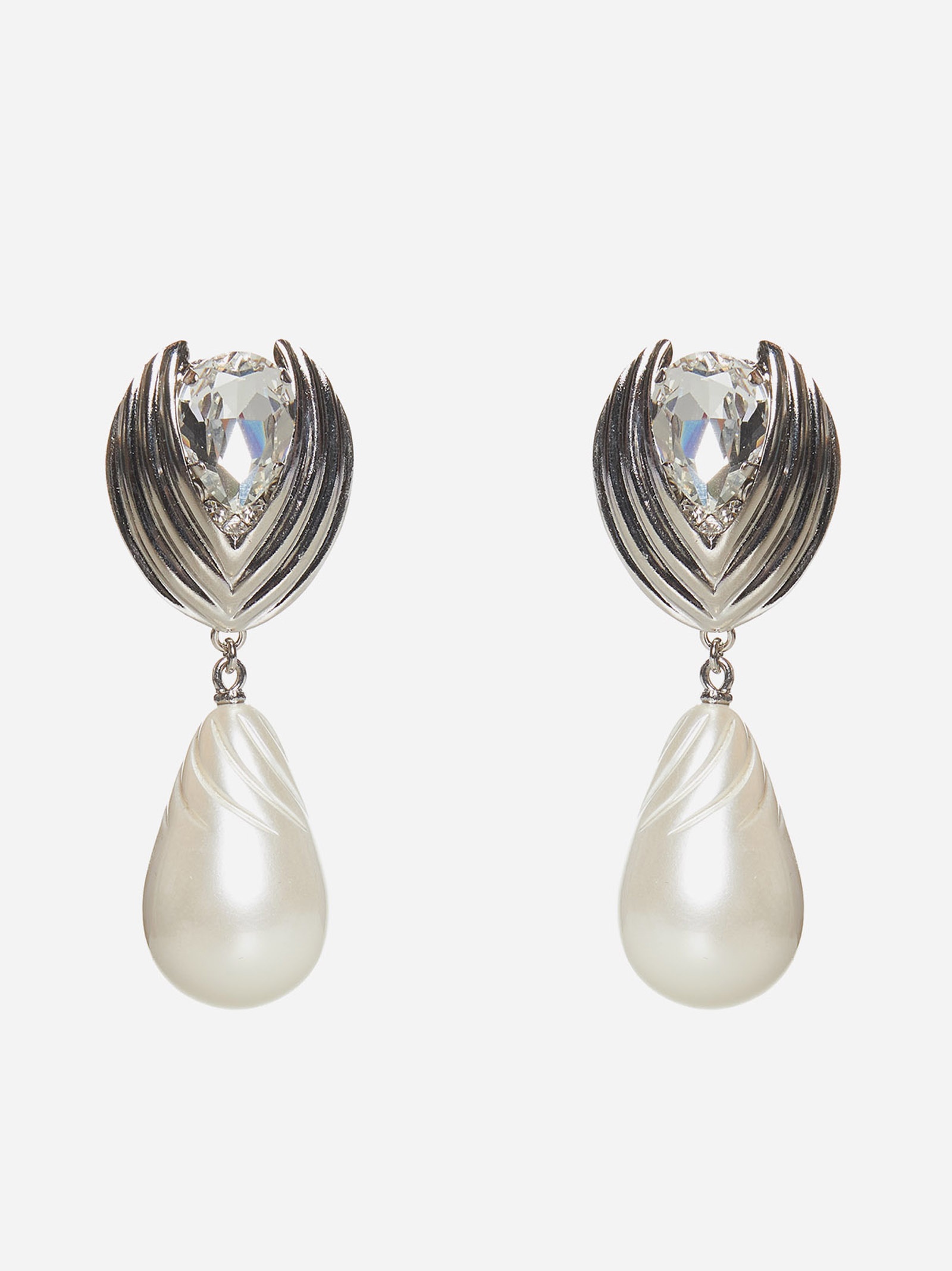 Crystal and pearl earrings - 1