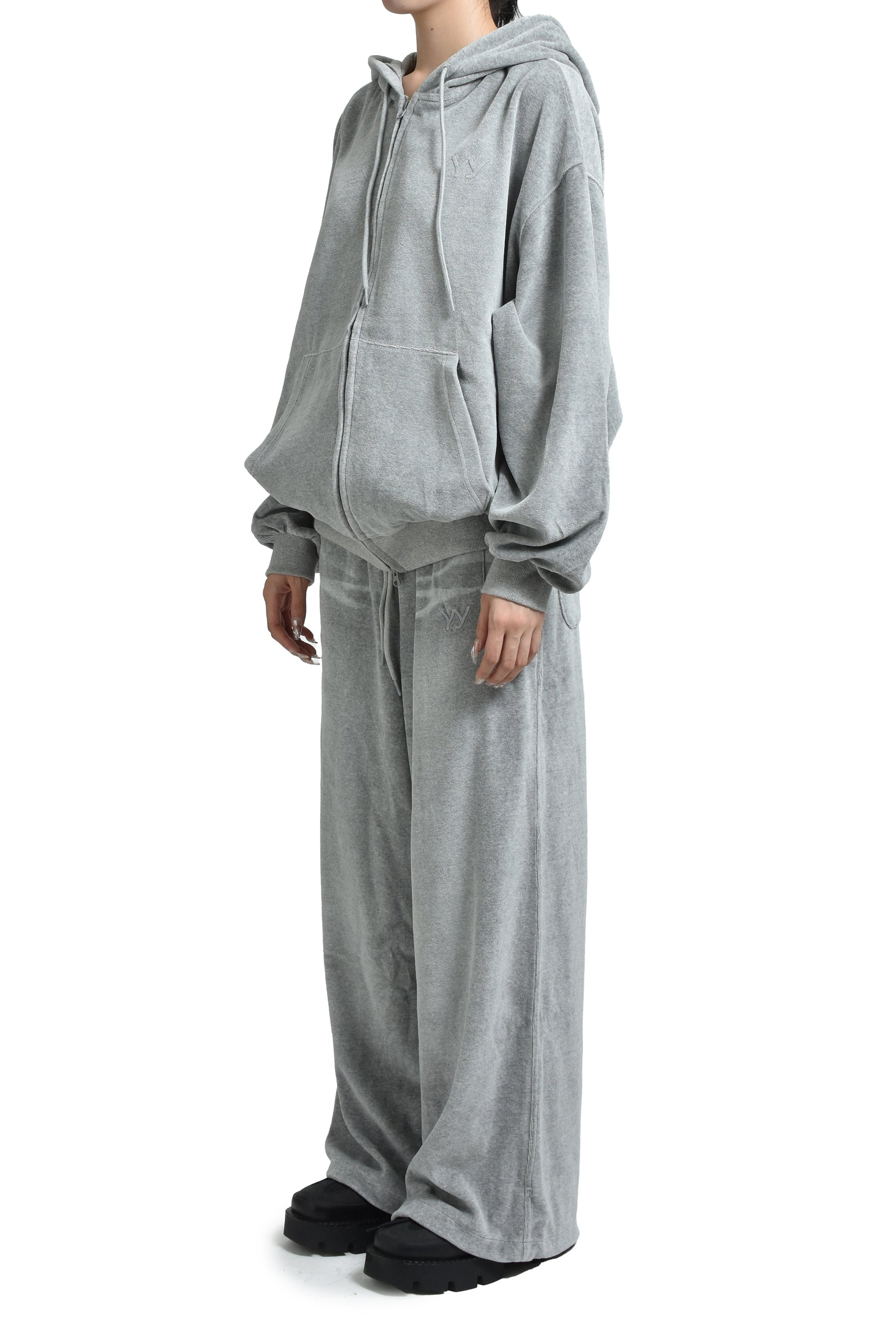VELOUR BOX HOODIE / GRY - 5