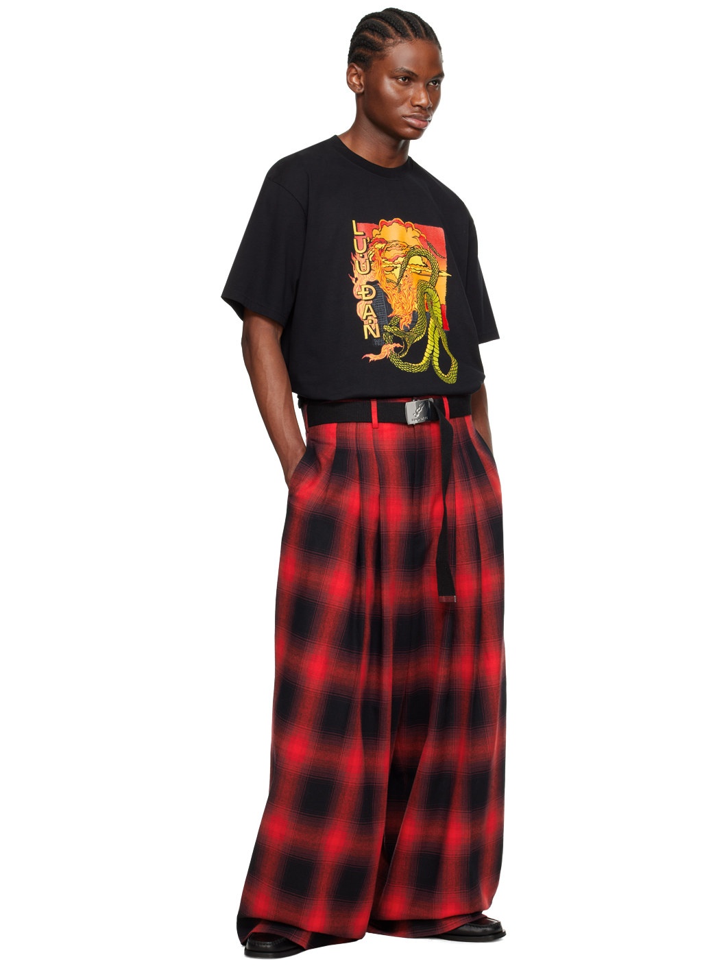 【関税込み】LU'U DAN ブラック Snake Tシャツ LU'U DAN Black Snake Oversized Concert T-Shirt LU'U DAN